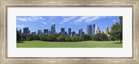 Framed Park with skyscrapers in the background, Sheep Meadow, Central Park, Manhattan, New York City, New York State, USA Print