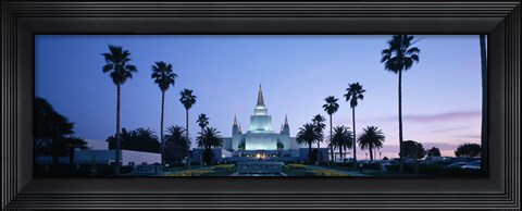 Framed Oakland Temple at dusk, Oakland, California Print