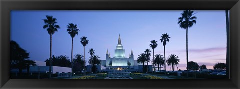 Framed Oakland Temple at dusk, Oakland, California Print