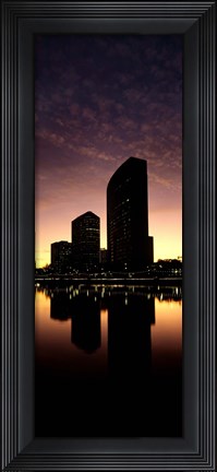 Framed Buildings at the waterfront, Lake Merritt, Oakland, Alameda County, California, USA Print