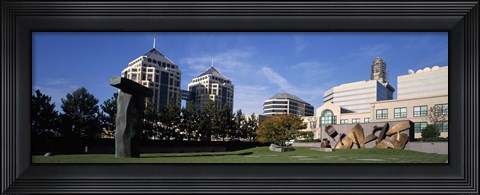 Framed Sculptures in a garden, West Garden, Oakland City Center, Oakland, Alameda County, California, USA Print