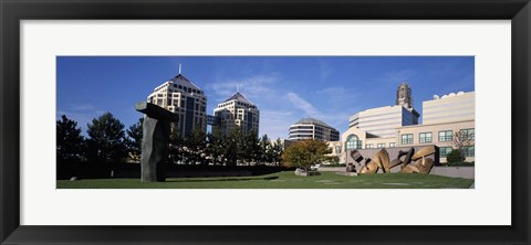 Framed Sculptures in a garden, West Garden, Oakland City Center, Oakland, Alameda County, California, USA Print