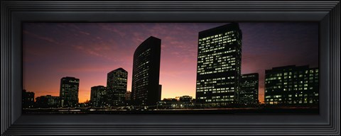 Framed Buildings at the waterfront, Oakland, Alameda County, California, USA Print