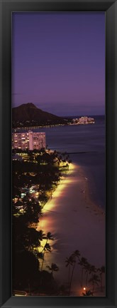 Framed Buildings at the waterfront, Honolulu, Hawaii Print