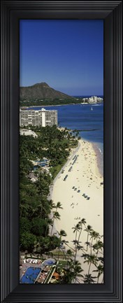 Framed Beach in Honolulu, Hawaii Print