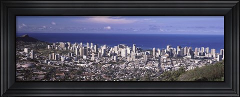Framed Honolulu skyline, Oahu, Honolulu County, Hawaii, USA 2010 Print