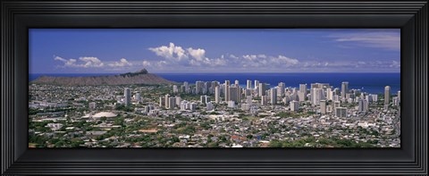 Framed View of a city, Honolulu, Oahu, Honolulu County, Hawaii, USA 2010 Print