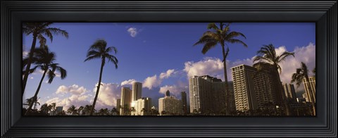 Framed Low angle view of skyscrapers, Honolulu, Hawaii, USA 2010 Print