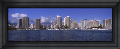 Framed Honolulu skyline, Hawaii Print
