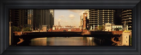 Framed Buildings at the waterfront, Marina Towers, Chicago River, Chicago, Cook County, Illinois, USA Print
