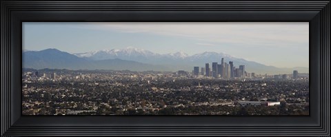 Framed High angle view of a city, Los Angeles, California Print