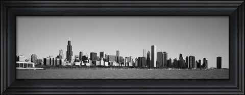 Framed Skyscrapers at the waterfront, Willis Tower, Chicago, Cook County, Illinois, USA Print
