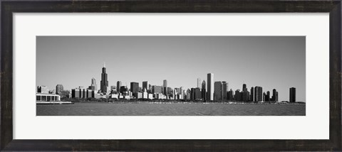 Framed Skyscrapers at the waterfront, Willis Tower, Chicago, Cook County, Illinois, USA Print