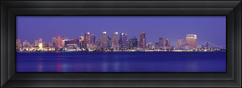 Framed San Diego in Bright Blue Print