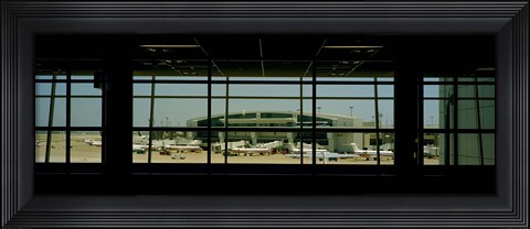 Framed Airport viewed from inside the terminal, Dallas Fort Worth International Airport, Dallas, Texas, USA Print