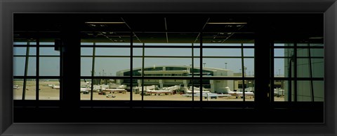 Framed Airport viewed from inside the terminal, Dallas Fort Worth International Airport, Dallas, Texas, USA Print