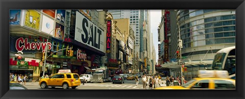 Framed 42nd Street, Eighth Avenue, Times Square, Manhattan, New York Print