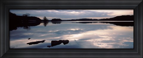 Framed Reflection of clouds in a lake, Loch Raven Reservoir, Lutherville-Timonium, Baltimore County, Maryland Print