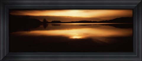 Framed Reflection of clouds in a lake at sunset, Loch Raven Reservoir, Lutherville-Timonium, Baltimore County, Maryland Print