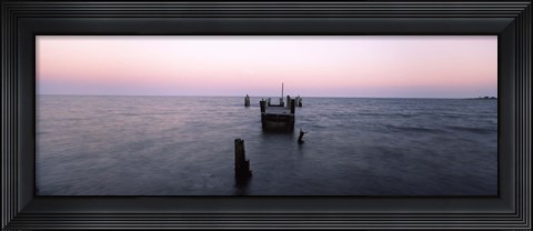 Framed Pier in the Atlantic Ocean, Dilapidated Pier, North Point State Park, Edgemere, Baltimore County, Maryland, USA Print