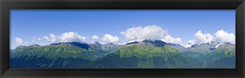 Framed Mountain range, Chugach Mountains, Anchorage, Alaska, USA Print