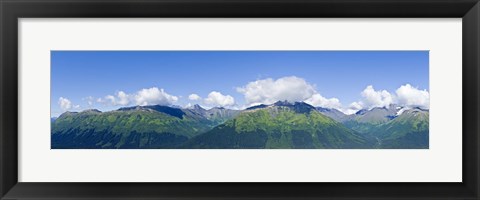 Framed Mountain range, Chugach Mountains, Anchorage, Alaska, USA Print
