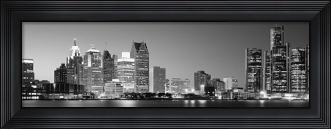 Framed City at the waterfront, Lake Erie, Detroit, Wayne County, Michigan, USA Print