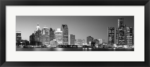 Framed City at the waterfront, Lake Erie, Detroit, Wayne County, Michigan, USA Print