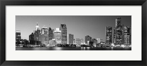 Framed City at the waterfront, Lake Erie, Detroit, Wayne County, Michigan, USA Print