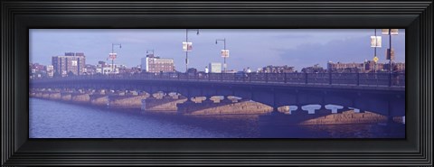 Framed Bridge across a river, Longfellow Bridge, Charles River, Boston, Suffolk County, Massachusetts, USA Print