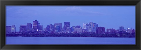 Framed Skyscrapers at the waterfront, Charles River, Boston, Suffolk County, Massachusetts, USA Print