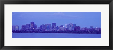 Framed Skyscrapers at the waterfront, Charles River, Boston, Suffolk County, Massachusetts, USA Print