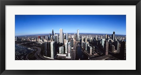 Framed Skyscrapers in a city, Trump Tower, Chicago River, Chicago, Cook County, Illinois, USA 2011 Print