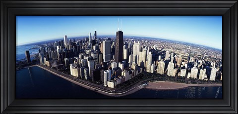 Framed Skyscrapers in a city, Lake Shore Drive, Hancock Building, Chicago, Cook County, Illinois, USA 2011 Print