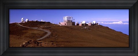 Framed Science city observatories, Haleakala National Park, Maui, Hawaii, USA Print