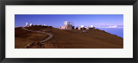 Framed Science city observatories, Haleakala National Park, Maui, Hawaii, USA Print