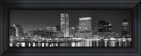 Framed City at the waterfront, Baltimore, Maryland, USA Print