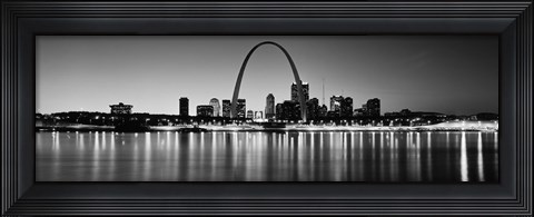 Framed Black and white view of St. Louis, Missouri Print