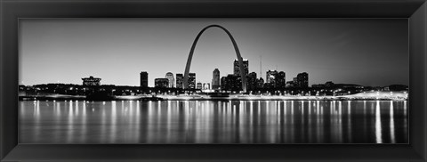 Framed Black and white view of St. Louis, Missouri Print