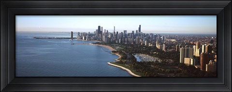 Framed Skyscrapers at the waterfront, Grant Park, Lake Michigan, Chicago, Cook County, Illinois, USA 2011 Print