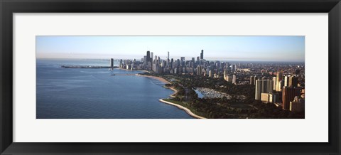 Framed Skyscrapers at the waterfront, Grant Park, Lake Michigan, Chicago, Cook County, Illinois, USA 2011 Print