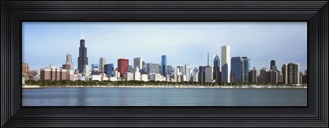 Framed Skyscrapers at the waterfront, Lake Michigan, Chicago, Cook County, Illinois, USA 2011 Print