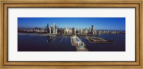 Framed Pier on a lake, Navy Pier, Chicago, Cook County, Illinois, USA 2011 Print