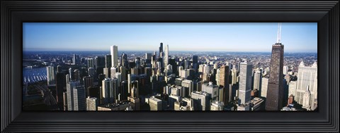 Framed Skyscrapers in a city, Hancock Building, Lake Michigan, Chicago, Cook County, Illinois, USA 2011 Print