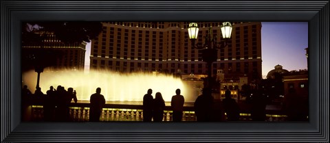 Framed Tourists looking at a fountain, Las Vegas, Clark County, Nevada, USA Print