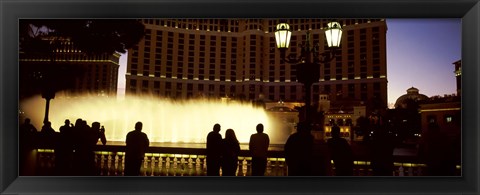 Framed Tourists looking at a fountain, Las Vegas, Clark County, Nevada, USA Print