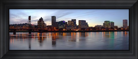 Framed Buildings at the waterfront, Portland, Multnomah County, Oregon Print