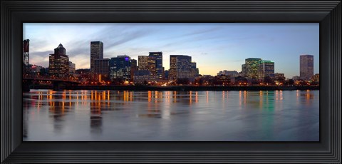 Framed Buildings at the waterfront, Portland, Multnomah County, Oregon, USA Print