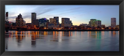 Framed Buildings at the waterfront, Portland, Multnomah County, Oregon, USA Print