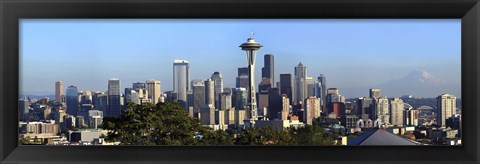 Framed Seattle city skyline and downtown financial building, King County, Washington State, USA 2010 Print